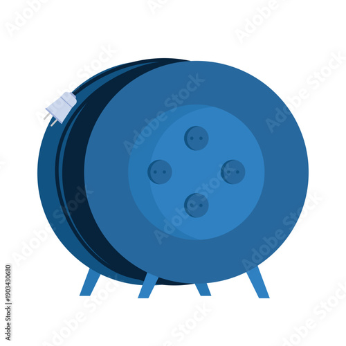 Electrical wire spool. Electrician tools, electrician supplies flat vector illustration