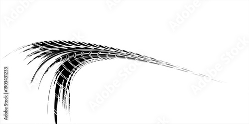 Auto tire tread grunge element. Car and motorcycle tire pattern, wheel tyre tread track. Black tyre print.