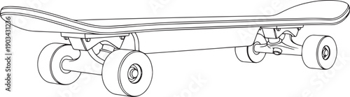 silhouette of clean vector of UrbanOrbit Deck Skateboard isolated on white background