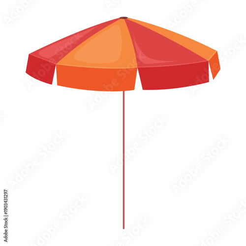 Summer beach umbrella. Beach sunbathing tools, sea holiday instrument cartoon vector illustration