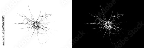 Tableau sur toile Shattered Glass Overlay Transparent Background