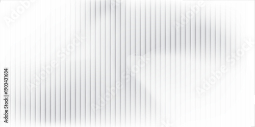 Glass background with silver ribbed effect and abstract 3D line pattern. Modern gray panel design for wall or window, adding light reflection and stylish texture to architecture.