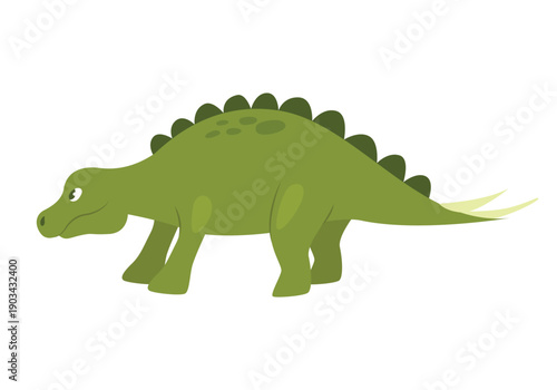Cute stegosaurus dinosaur. Prehistoric animal, jungle reptiles group, jurassic world evolution cartoon vector illustration