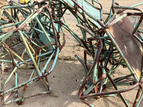 Crushed Steel Jungle Gym in playground