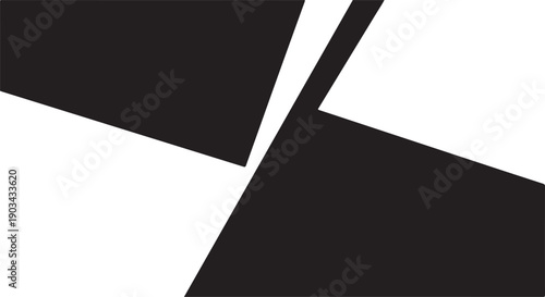 Minimalist black and white abstract graphic design with sharp geometric shapes and diagonal lines