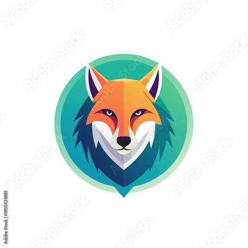 Clever fox head logo icon in a circle with vibrant colors