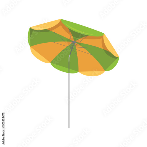 Sea holiday umbrella. Beach sunbathing tools, sea umbrella instrument cartoon vector illustration