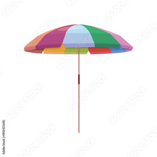 Summer beach sunshade. Beach sunbathing tools, sea umbrella instrument cartoon vector illustration