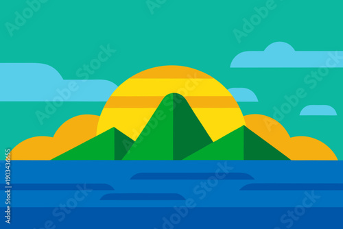 Rio Coastal Mountains Vector 