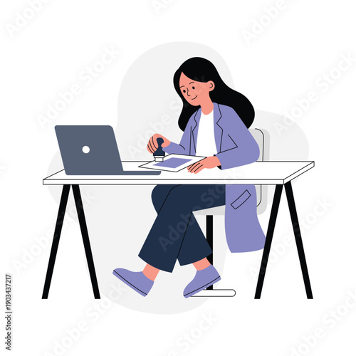 A beautifully designed flat illustration of startup focused work and productivity