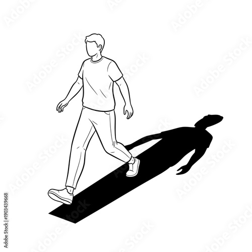 a-person-stepping-out-of-their-own-shadow-line-art