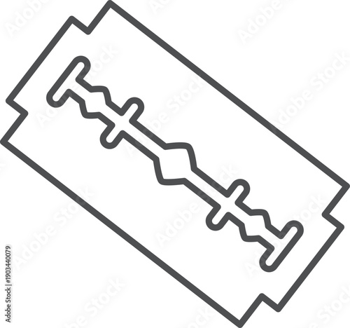 Razor blade line icon. Sharp metal tool