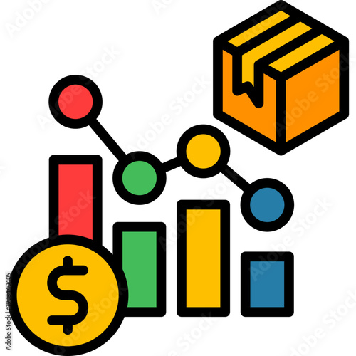 Cost Reduction lineal color icon
