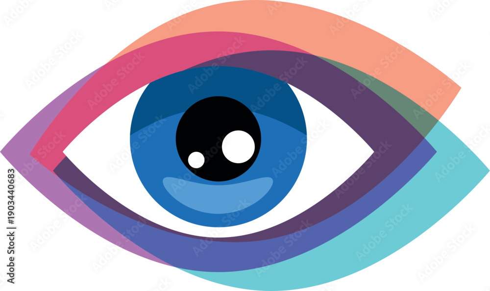 Obraz premium Blue eye logo. Colorful decorative emblem element