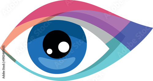 Colorful eye logo. Creative modern vision emblem