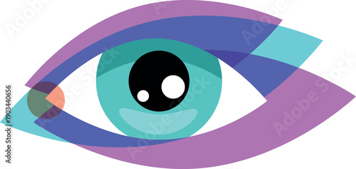 Creative vision logo. Optical sight color icon