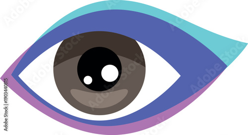 Beauty look symbol. Color female eye logo