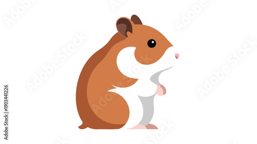 Charming animated hamster illustration featuring a small, fluffy rodent with a gentle expression