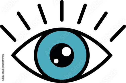 Eye icon. Human sight symbol. Color vision