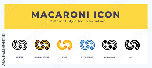 Macaroni vector icons designed. icon symbol set.