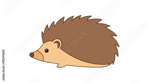 Cute Cartoon Hedgehog Illustration with Spiky Brown Quills and Sweet Expression