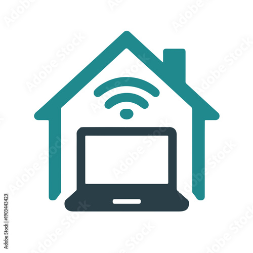 Remote Work Home Office Icon