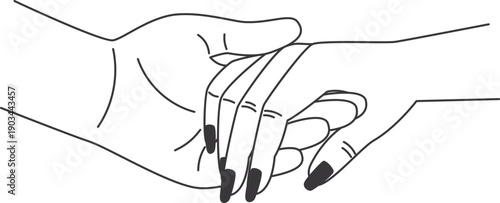 Touching hands. Man and woman together. Couple love