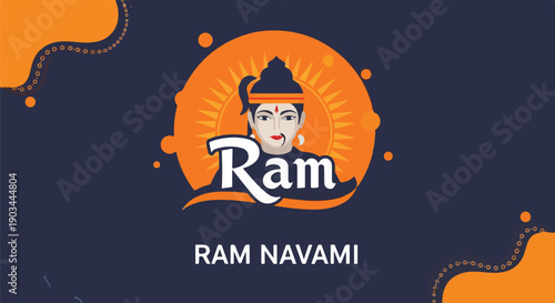 A festive graphic with a deity illustration and text