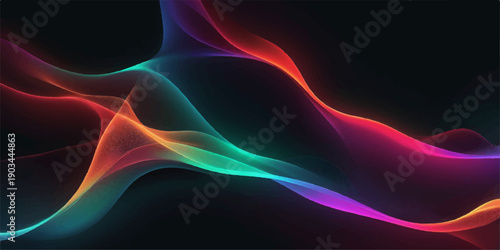 Abstract colorful smoke background with flowing waves and dynamic light effects
