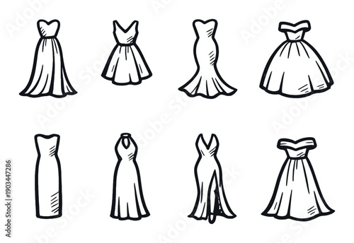 Elegant black evening gowns in various styles