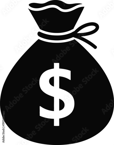 Finance Money Bag Graphic – Banking Income and Investment Symbol