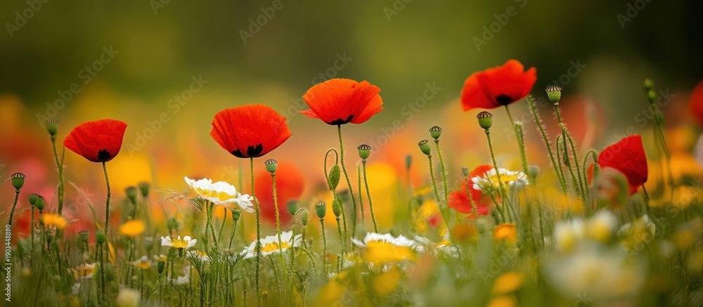 custom made wallpaper toronto digitalVibrant wildflowers in a meadow