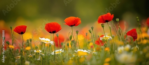 Wallpaper Mural Vibrant wildflowers in a meadow Torontodigital.ca