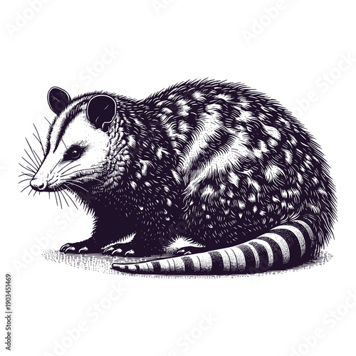 hungry possum looking for food