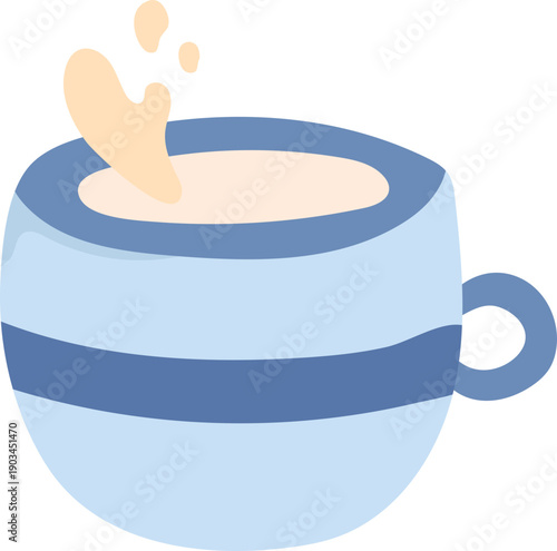 Glass of hot milk illustration