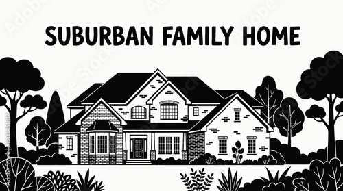 suburban family home villa architecture building combining modern residential property real estate design with practical exterior construction in neighborhood urban landscape for housing investment