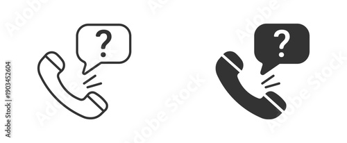 Customer Support Call Icon. Help and Inquiry Symbol. Vector Illustration