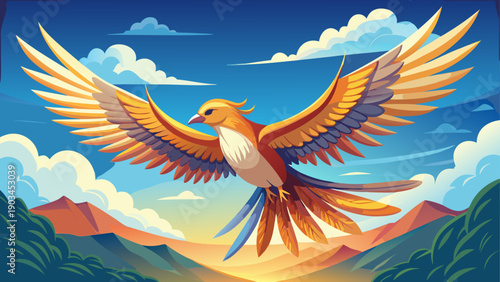 Very beautiful bird flying freely across open sky, wings spread wide, symbolizing freedom, hope, and limitless movement in nature.