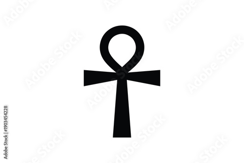 Ankh symbol black silhouette ancient egyptian life cross religious icon spiritual sign culture history belief
