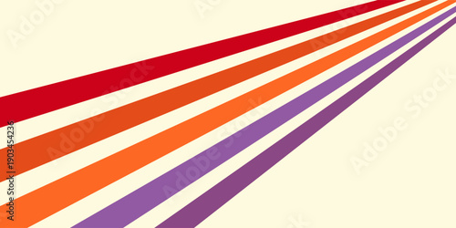 Abstract colorful 70s background vector. Vintage retro wallpaper with rainbow stripes and wavy lines. A 1970 color illustration suitable for posters, banners, decorative items and wall art.