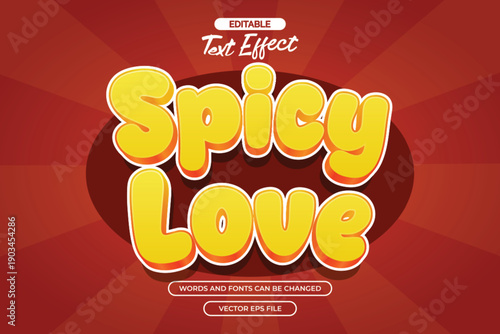 Spicy love editable text effect with cartoon text style