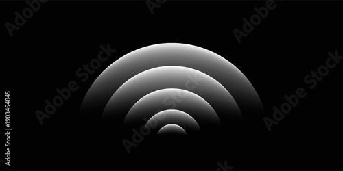 sensor waves set icon on grid transparent, ripple white color, sound wave light effect, radar and sonar digital technology, vector illustration