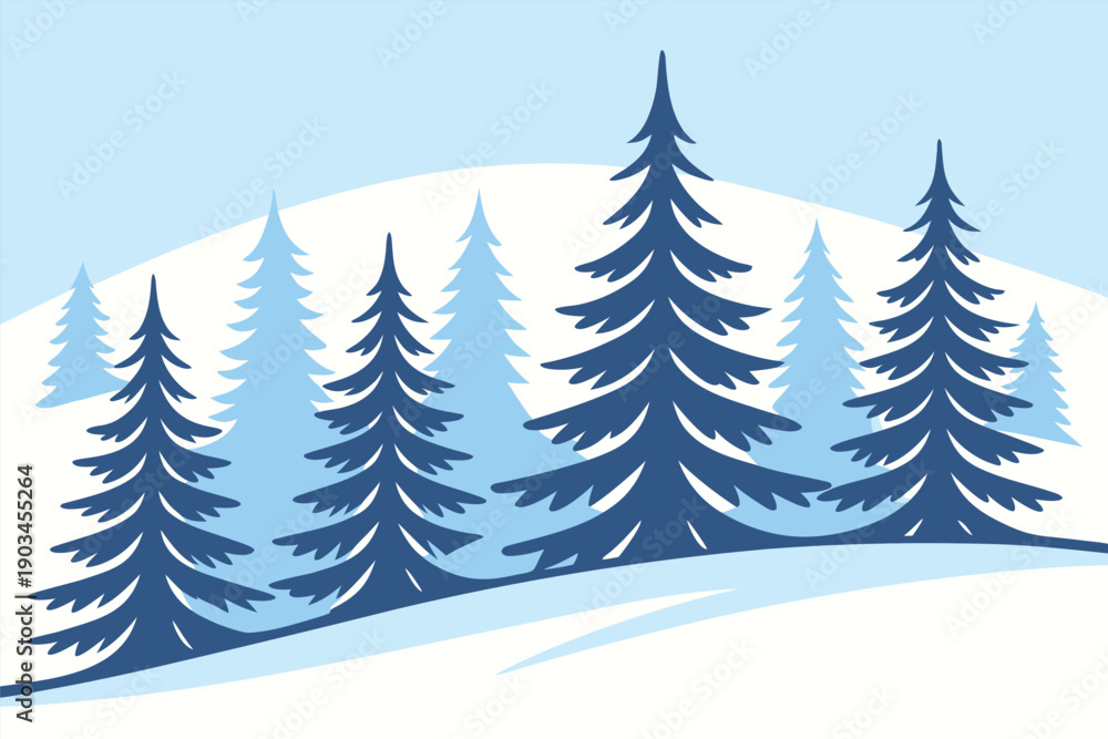 Obraz premium Snow winter background illustration. Falling snow winter scene. Snowy winter landscape background. Snow winter season illustration. Snow weather background design. Winter snow scenic background. Snow