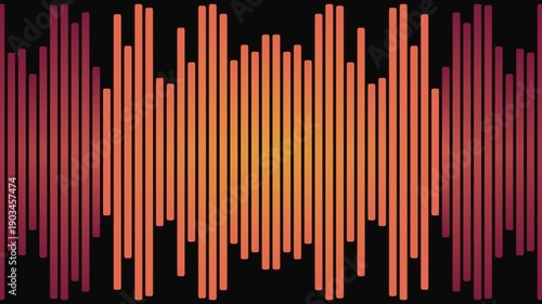 Dynamic sound wave visualization with vibrant colors and motion effects in an abstract digital environment from a front viewpoint