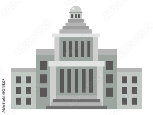 日本の国会議事堂のイラスト素材2