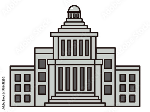 日本の国会議事堂のイラスト素材