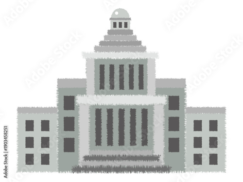日本の国会議事堂のイラスト素材4