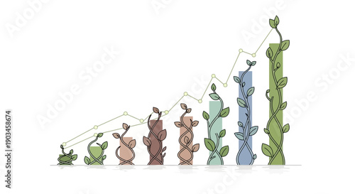 Cacti Plants Growing Stages Illustration.