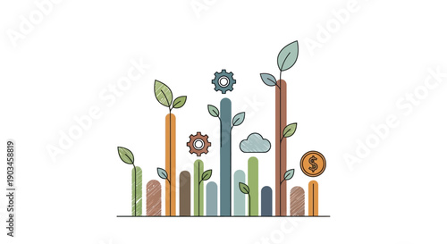 Growing Plants with Gears and Coins.