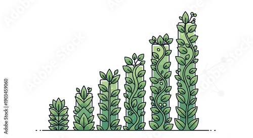 Illustration of plants growing in stages.